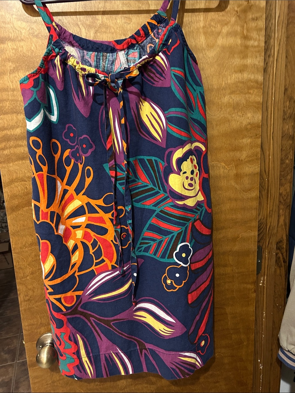 Old Navy Navy Floral Mini Dress w/ Purple, Orange & Yellow - EXCELLENT CONDITION